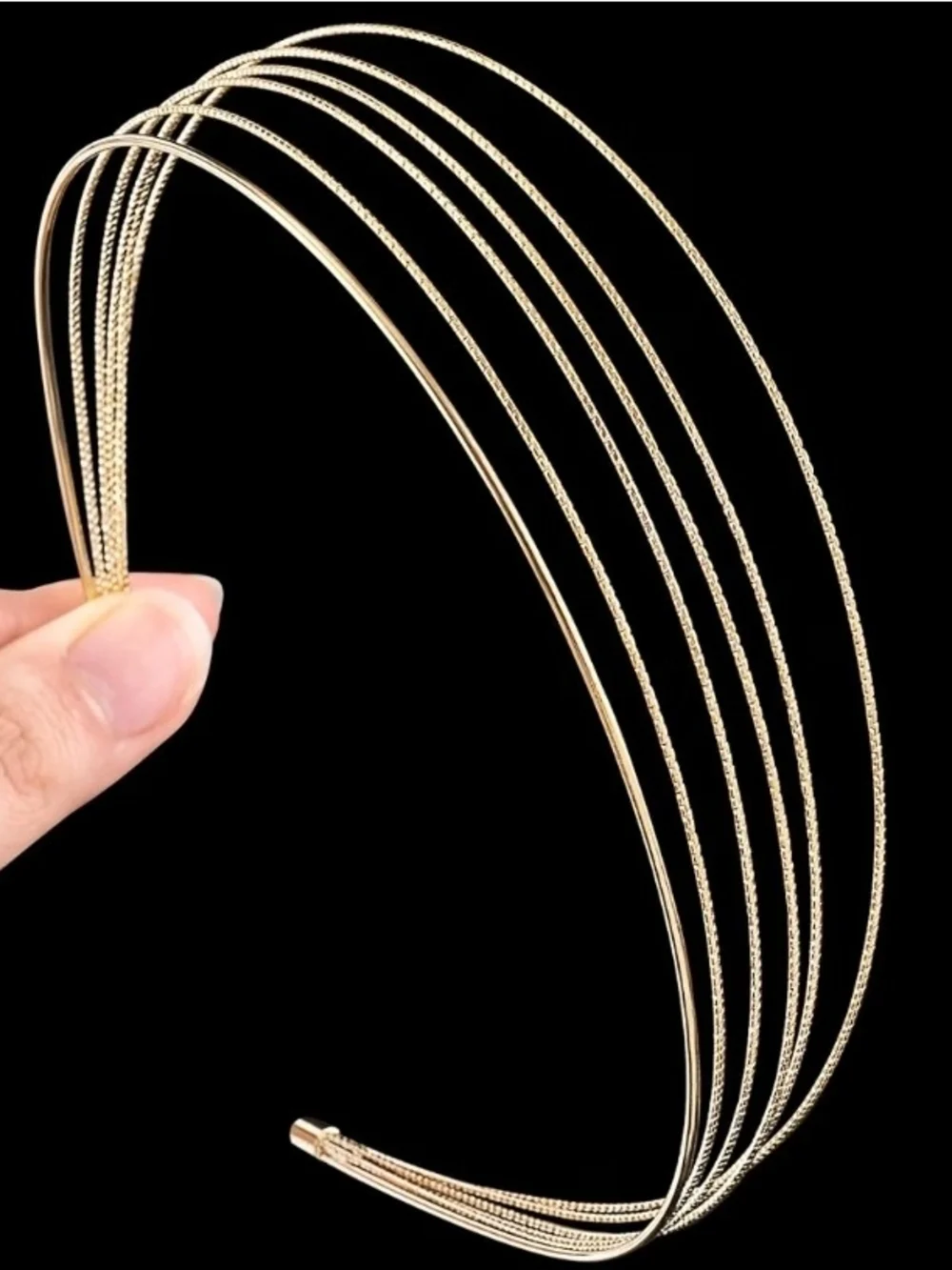 Gold Multi-Band Women’s Headband - Elegant Layered Design BNIB